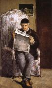 Paul Cezanne in reading the artist's father oil painting reproduction
